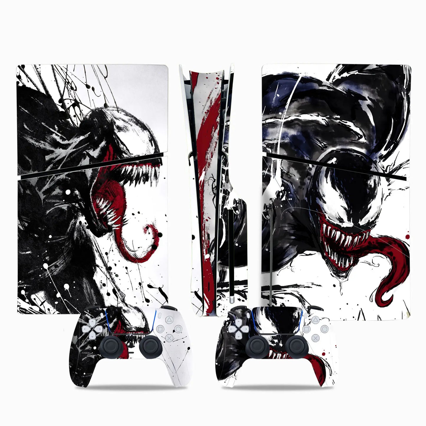 Marvel Spiderman Skin Sticker Decal Cover for PS5 Slim Playstation 5 Slim Disc Console Controllers Anti-Scratch Cover Protective