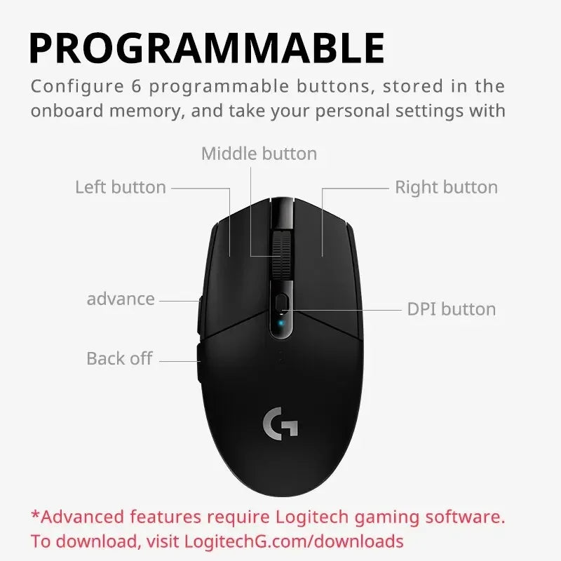 Logitech G304/G305 Wireless Mouse 5 Battery Gaming Peripherals Programmable Lightweight Portable Mouse
