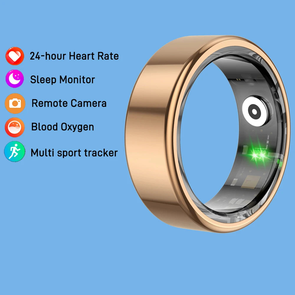 AMZMAX R02 Smart Ring Multi-sports Modes Pedometer Fitness Tracker Health Monitoring IP68 Waterproof Military Grade Smart Ring