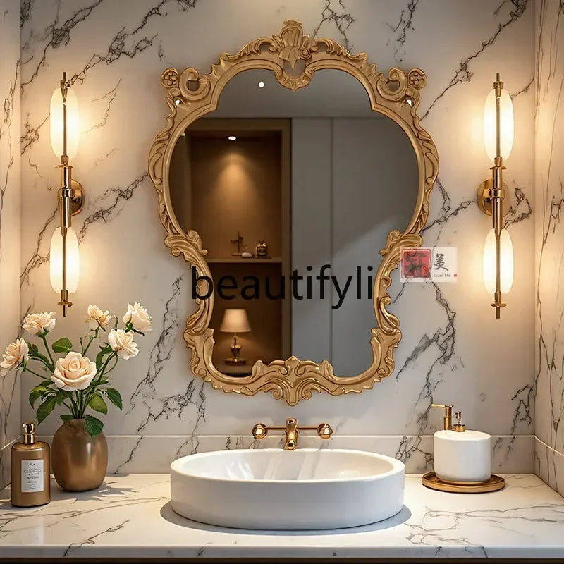 French Retro Decorative Mirror – Vintage Elegance for Any Room