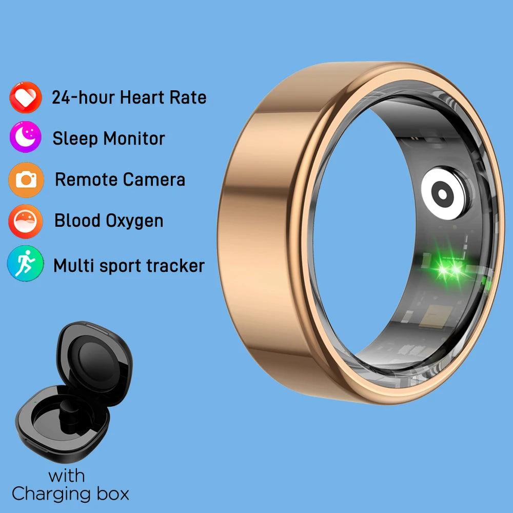 AMZMAX R02 Smart Ring Multi-sports Modes Pedometer Fitness Tracker Health Monitoring IP68 Waterproof Military Grade Smart Ring