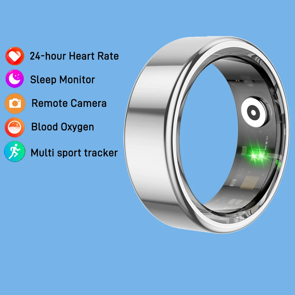 AMZMAX R02 Smart Ring Multi-sports Modes Pedometer Fitness Tracker Health Monitoring IP68 Waterproof Military Grade Smart Ring