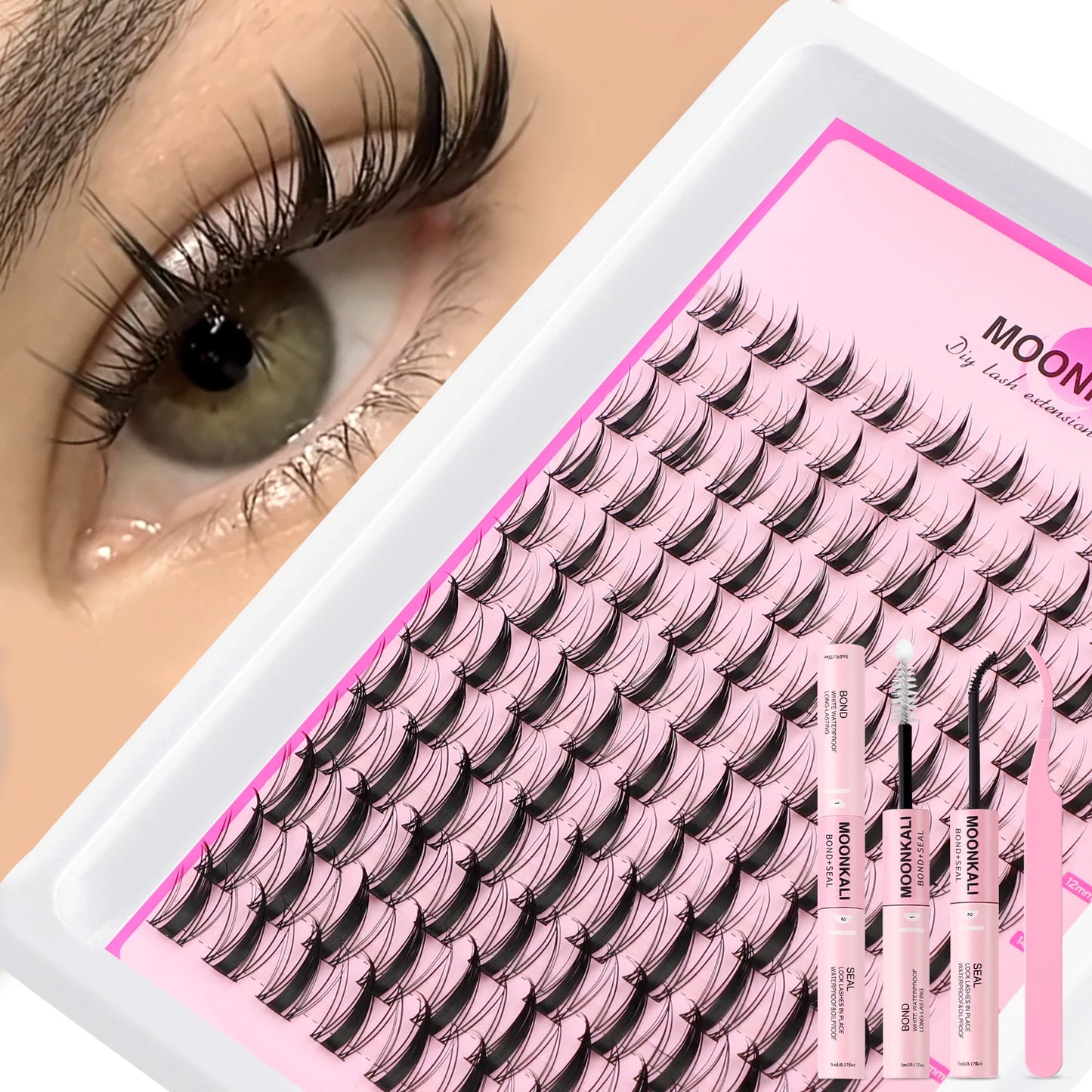 MOONKALI Fairy Lash Clusters – Wispy D-Curl Manga Lashes for a Natural Look