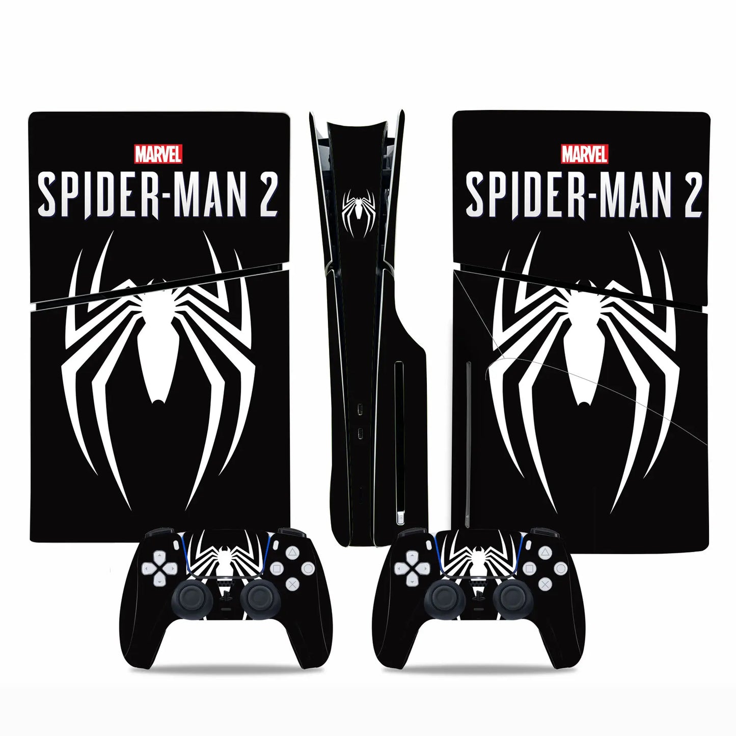 Marvel Spiderman Skin Sticker Decal Cover for PS5 Slim Playstation 5 Slim Disc Console Controllers Anti-Scratch Cover Protective