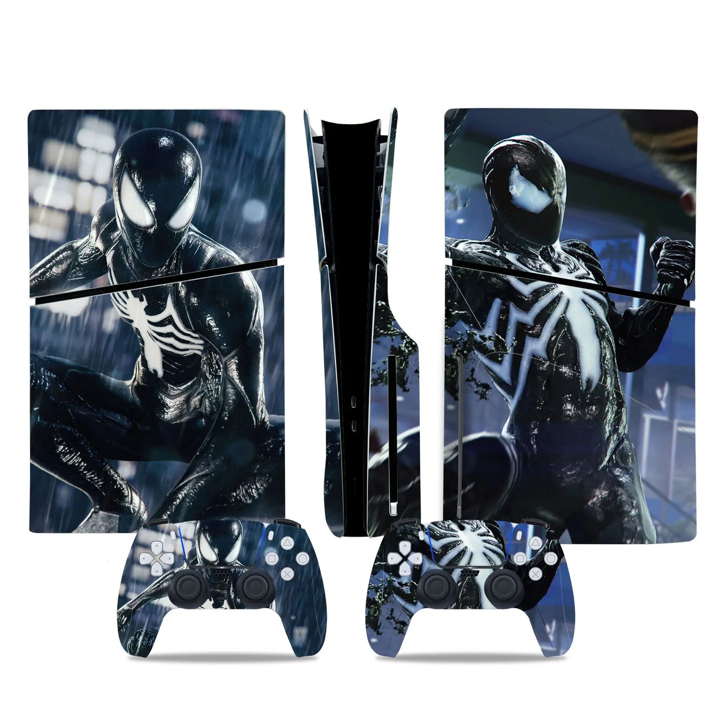 Marvel Spiderman Skin Sticker Decal Cover for PS5 Slim Playstation 5 Slim Disc Console Controllers Anti-Scratch Cover Protective