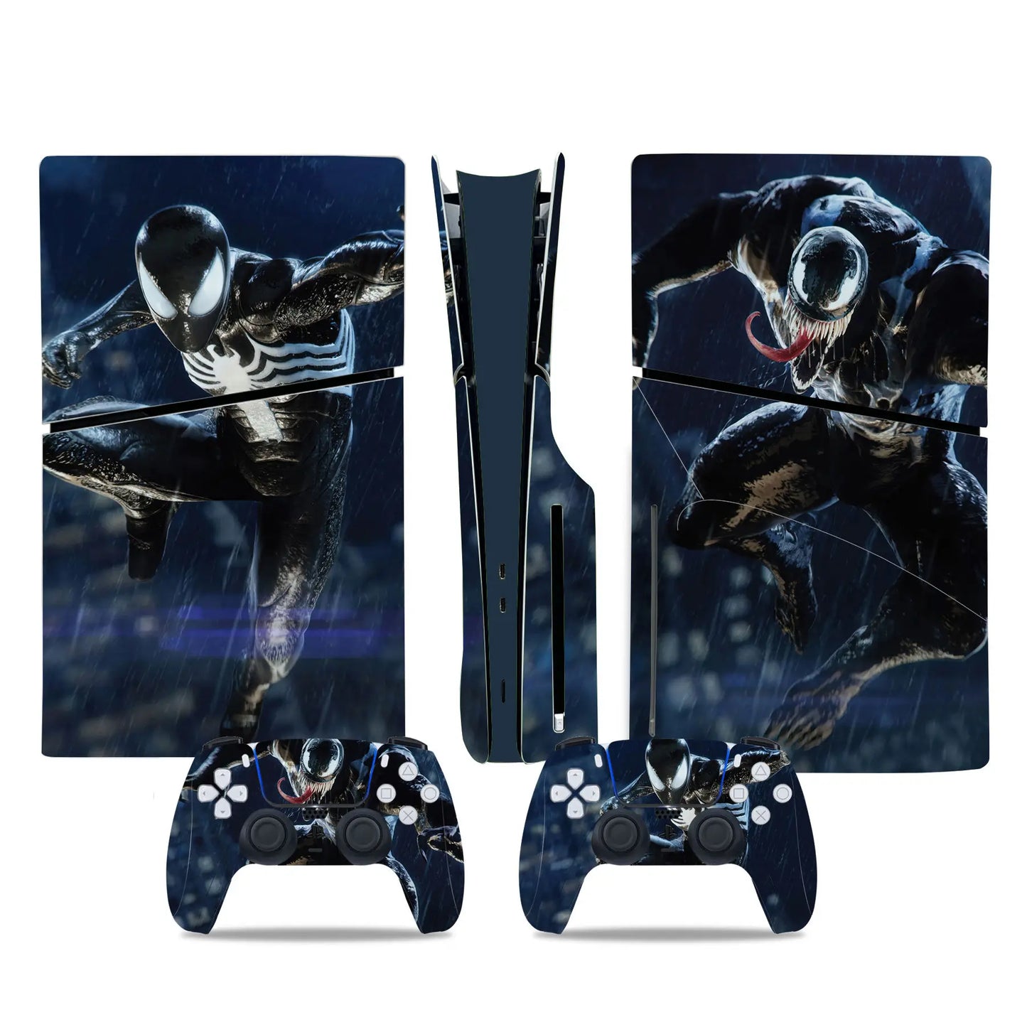 Marvel Spiderman Skin Sticker Decal Cover for PS5 Slim Playstation 5 Slim Disc Console Controllers Anti-Scratch Cover Protective