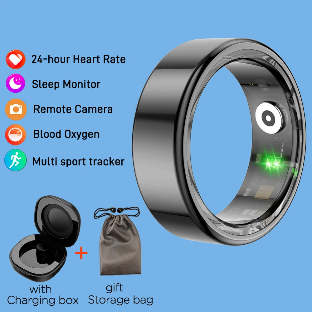 AMZMAX R02 Smart Ring Multi-sports Modes Pedometer Fitness Tracker Health Monitoring IP68 Waterproof Military Grade Smart Ring