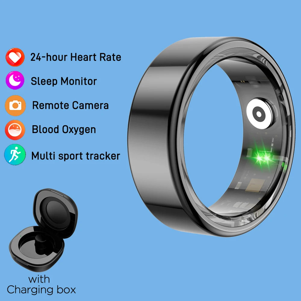 AMZMAX R02 Smart Ring Multi-sports Modes Pedometer Fitness Tracker Health Monitoring IP68 Waterproof Military Grade Smart Ring