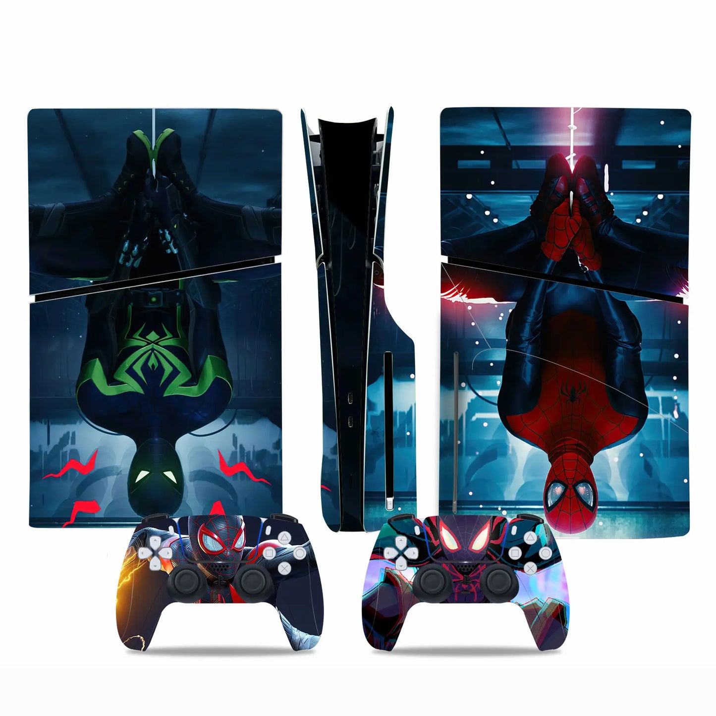 Marvel Spiderman Skin Sticker Decal Cover for PS5 Slim Playstation 5 Slim Disc Console Controllers Anti-Scratch Cover Protective
