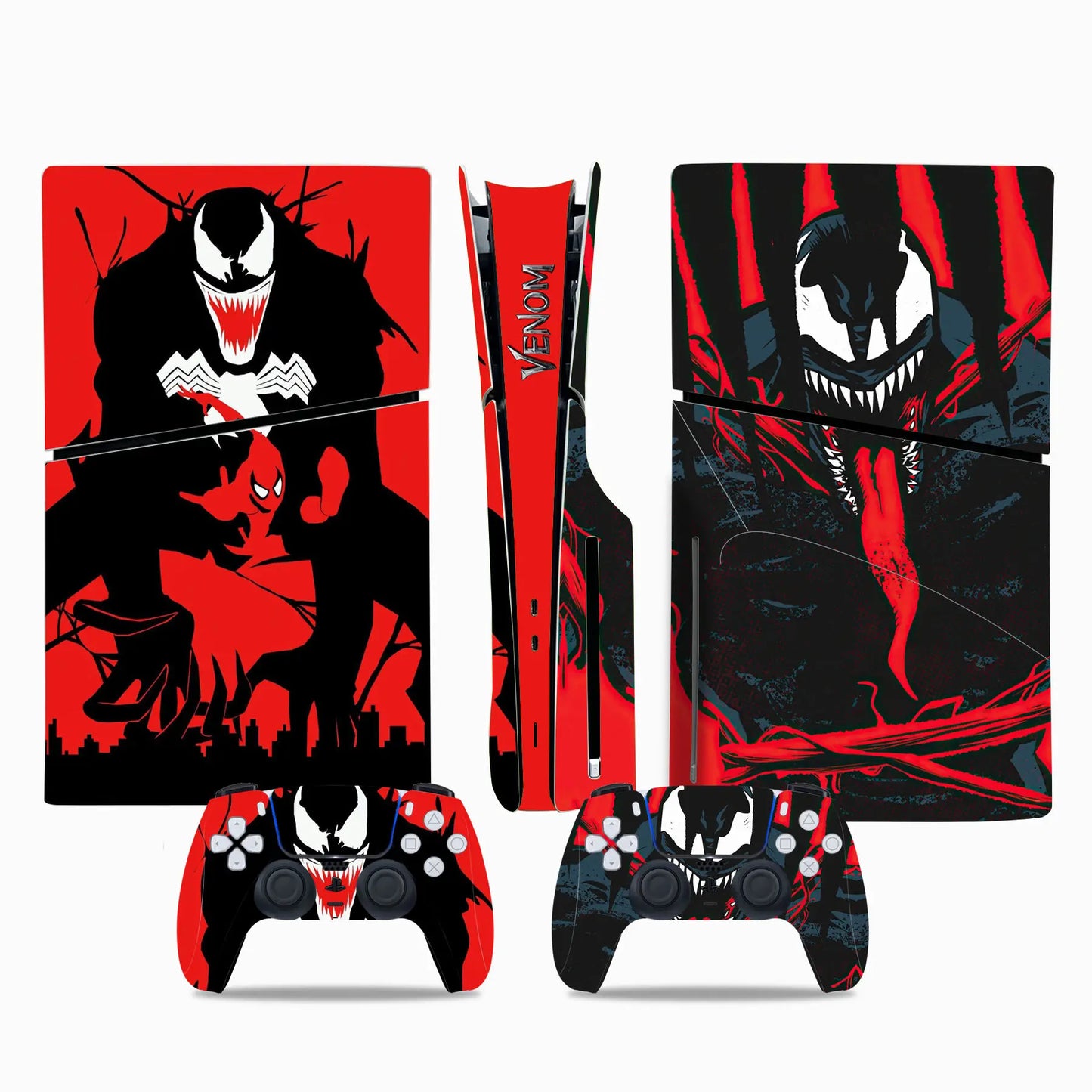 Marvel Spiderman Skin Sticker Decal Cover for PS5 Slim Playstation 5 Slim Disc Console Controllers Anti-Scratch Cover Protective