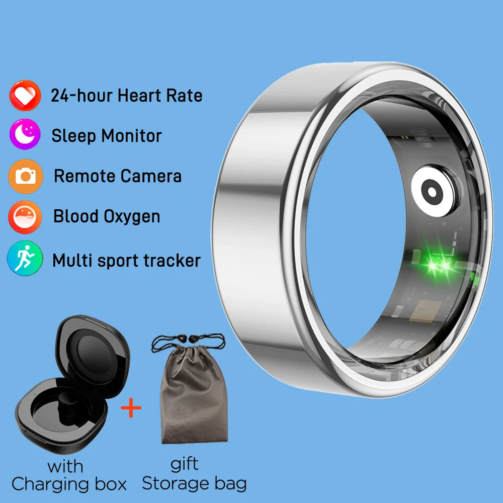 AMZMAX R02 Smart Ring Multi-sports Modes Pedometer Fitness Tracker Health Monitoring IP68 Waterproof Military Grade Smart Ring