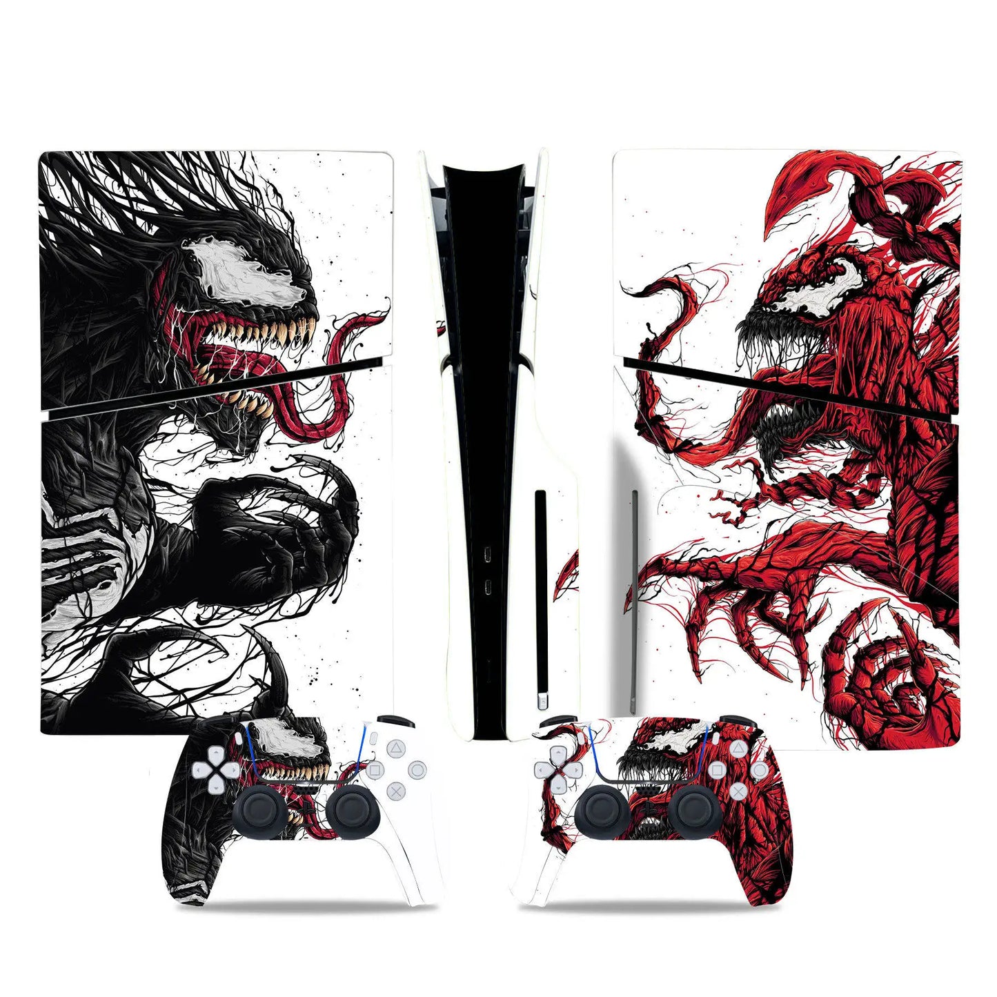 Marvel Spiderman Skin Sticker Decal Cover for PS5 Slim Playstation 5 Slim Disc Console Controllers Anti-Scratch Cover Protective