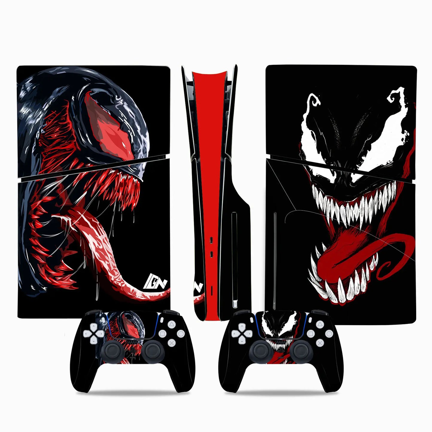 Marvel Spiderman Skin Sticker Decal Cover for PS5 Slim Playstation 5 Slim Disc Console Controllers Anti-Scratch Cover Protective