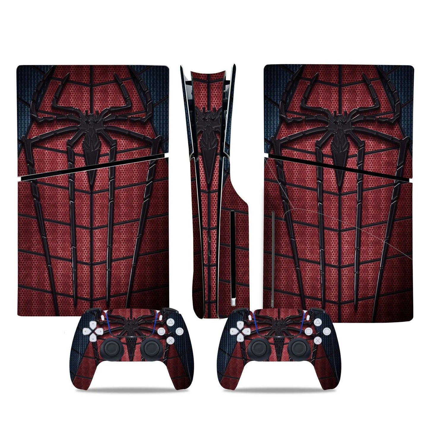 Marvel Spiderman Skin Sticker Decal Cover for PS5 Slim Playstation 5 Slim Disc Console Controllers Anti-Scratch Cover Protective