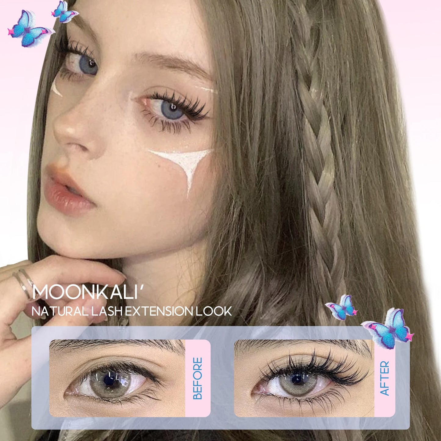 MOONKALI Fairy Lash Clusters – Wispy D-Curl Manga Lashes for a Natural Look