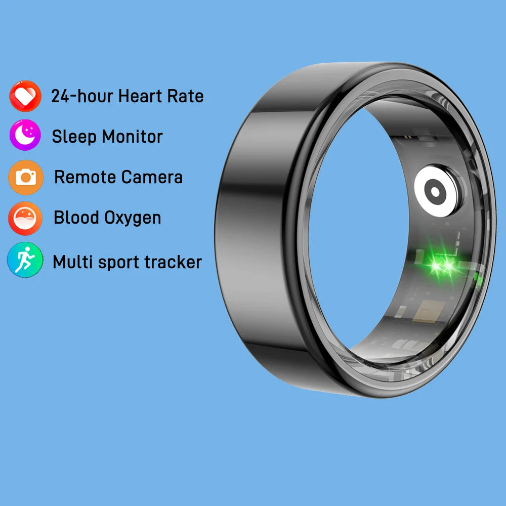 AMZMAX R02 Smart Ring Multi-sports Modes Pedometer Fitness Tracker Health Monitoring IP68 Waterproof Military Grade Smart Ring