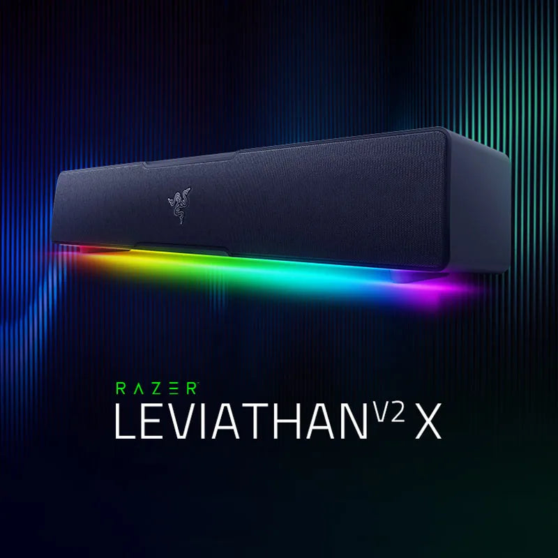 Razer Leviathan V2 X Gaming Soundbar Compact Design - Chroma RGB - Bluetooth 5.0 - for PC, Desktop/Laptop, Smartphones, Tablets