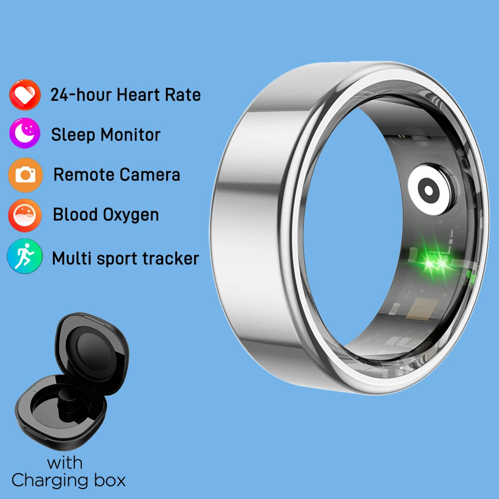 AMZMAX R02 Smart Ring Multi-sports Modes Pedometer Fitness Tracker Health Monitoring IP68 Waterproof Military Grade Smart Ring
