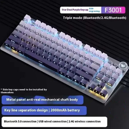 AULA F3001 Wireless Keyboard Esports Bluetooth Wired 87Key Backlight Gaming Keyboard Accessories for Windows/Mac/IOS/Android