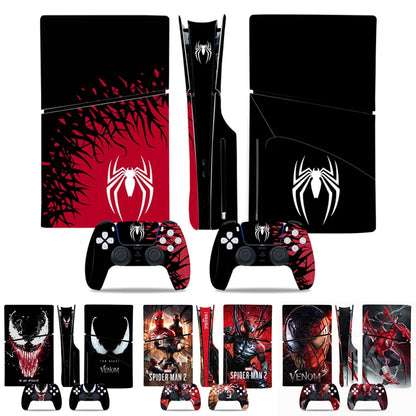 Marvel Spiderman Skin Sticker Decal Cover for PS5 Slim Playstation 5 Slim Disc Console Controllers Anti-Scratch Cover Protective