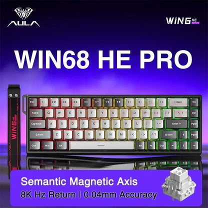 AULA WIN60/68HE Keyboard Magnetic Switch Wired Gaming Mechanical Keyboard RGB Gasket Structure Hot Swap Gaming Accessories