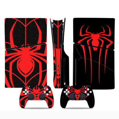 Marvel Spiderman Skin Sticker Decal Cover for PS5 Slim Playstation 5 Slim Disc Console Controllers Anti-Scratch Cover Protective