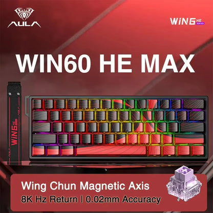 AULA WIN60/68HE Keyboard Magnetic Switch Wired Gaming Mechanical Keyboard RGB Gasket Structure Hot Swap Gaming Accessories
