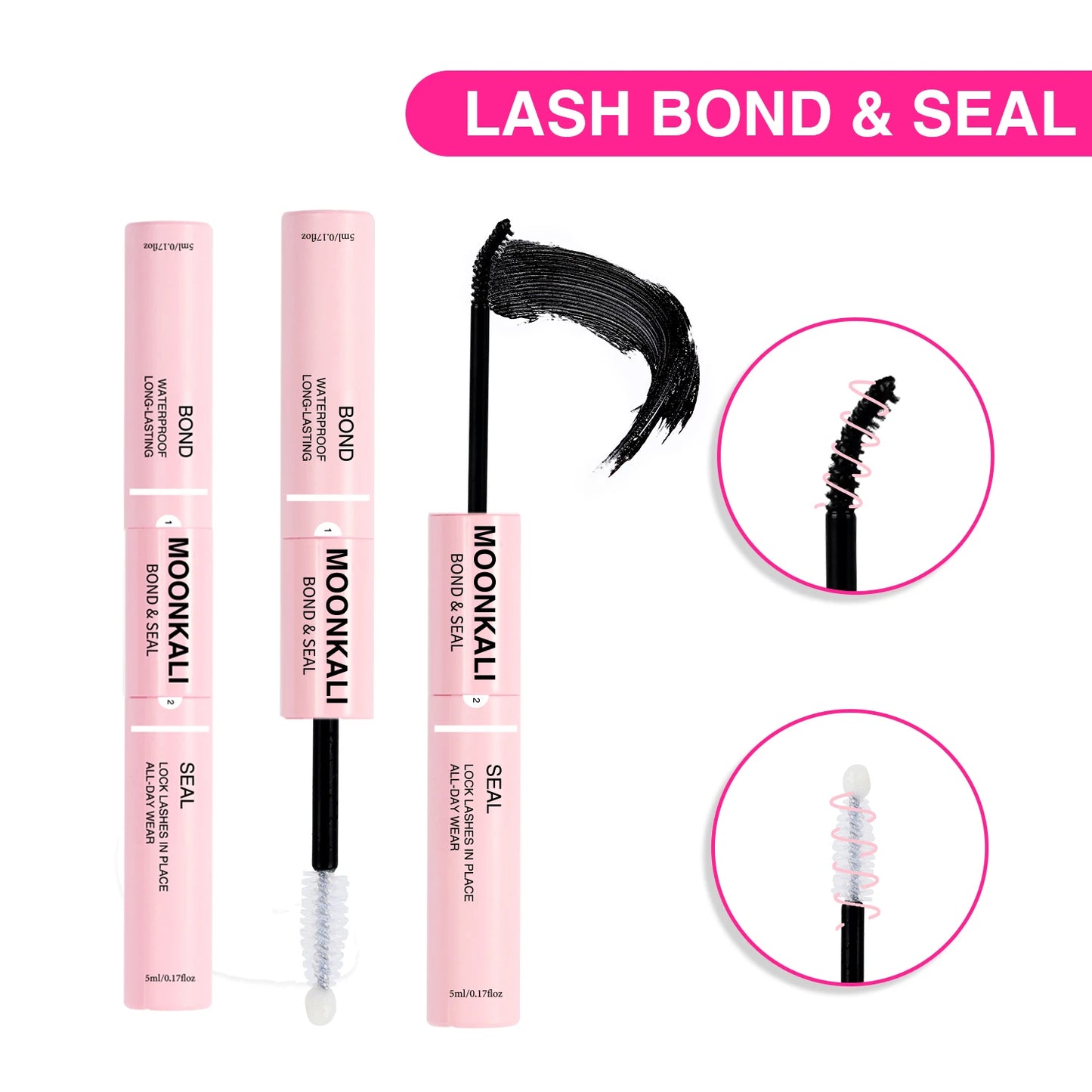 MOONKALI DIY Lash Extension Kit – Mixed Cluster Lashes (8–18mm) with Bond, Seal & Applicator
