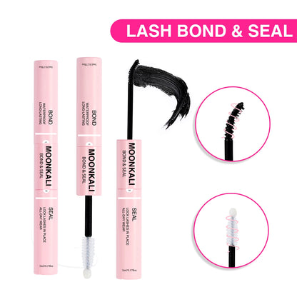 MOONKALI DIY Lash Extension Kit – Mixed Cluster Lashes (8–18mm) with Bond, Seal & Applicator