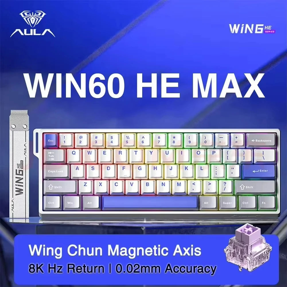 AULA WIN60/68HE Keyboard Magnetic Switch Wired Gaming Mechanical Keyboard RGB Gasket Structure Hot Swap Gaming Accessories