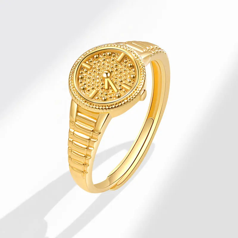 European and American wholesale hot selling Golden small gold watch ring for women 520 I love you clock watch ring ins Valentine