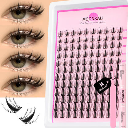 MOONKALI Fairy Lash Clusters – Wispy D-Curl Manga Lashes for a Natural Look