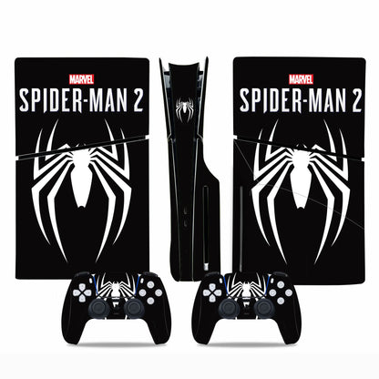 Marvel Spiderman Skin Sticker Decal Cover for PS5 Slim Playstation 5 Slim Disc Console Controllers Anti-Scratch Cover Protective