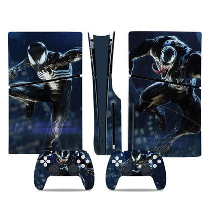 Marvel Spiderman Skin Sticker Decal Cover for PS5 Slim Playstation 5 Slim Disc Console Controllers Anti-Scratch Cover Protective