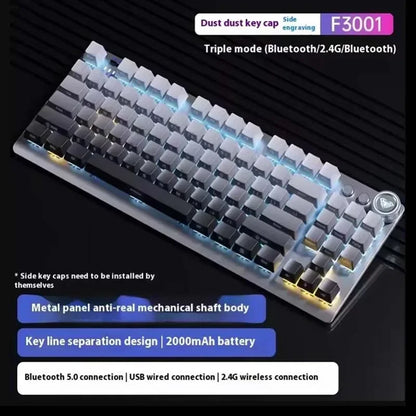 AULA F3001 Wireless Keyboard Esports Bluetooth Wired 87Key Backlight Gaming Keyboard Accessories for Windows/Mac/IOS/Android