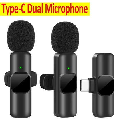 Basix 2.4G Wireless Lavalier Microphone Portable Audio Video Recording Mini Mic for iPhone Android Live Broadcast Gaming Phone
