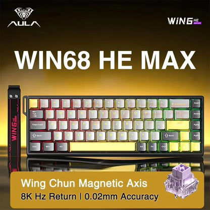 AULA WIN60/68HE Keyboard Magnetic Switch Wired Gaming Mechanical Keyboard RGB Gasket Structure Hot Swap Gaming Accessories
