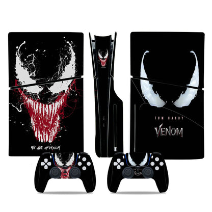 Marvel Spiderman Skin Sticker Decal Cover for PS5 Slim Playstation 5 Slim Disc Console Controllers Anti-Scratch Cover Protective