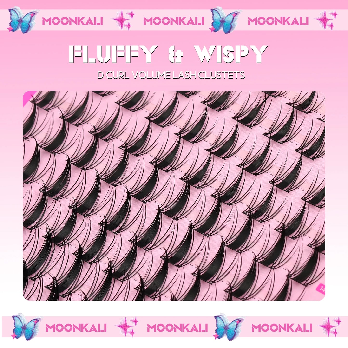 MOONKALI Fairy Lash Clusters – Wispy D-Curl Manga Lashes for a Natural Look