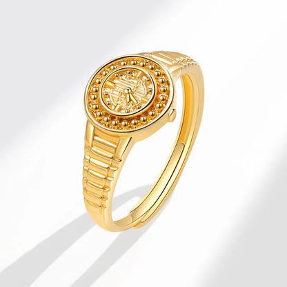 European and American wholesale hot selling Golden small gold watch ring for women 520 I love you clock watch ring ins Valentine