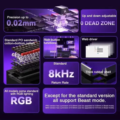 AULA WIN60/68HE Keyboard Magnetic Switch Wired Gaming Mechanical Keyboard RGB Gasket Structure Hot Swap Gaming Accessories