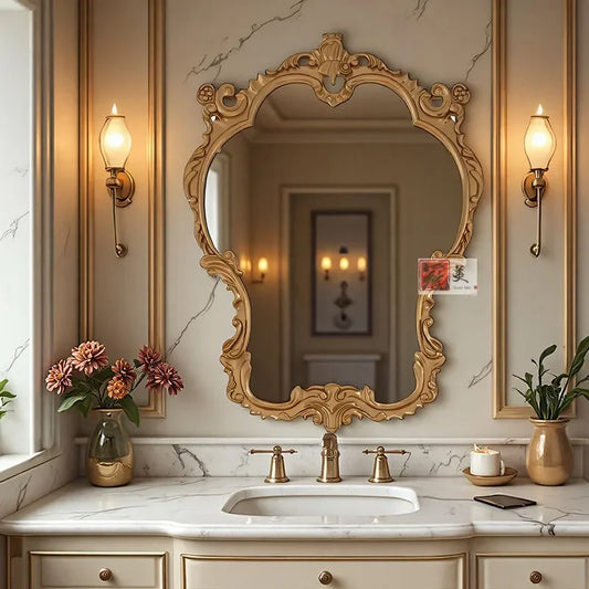 French Retro Decorative Mirror – Vintage Elegance for Any Room