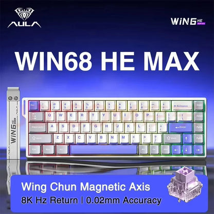 AULA WIN60/68HE Keyboard Magnetic Switch Wired Gaming Mechanical Keyboard RGB Gasket Structure Hot Swap Gaming Accessories