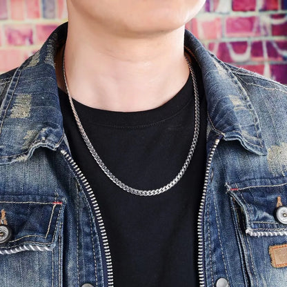 BOCAI New Real Solid S925 Silver Fashionable Style Flat Cut Clavicle Chain 5MM Simple Sideways Snake Bone Man Necklace