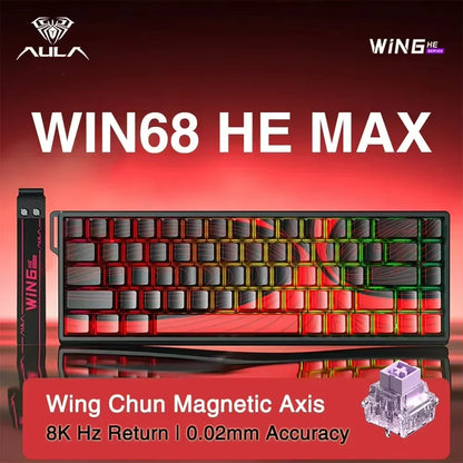 AULA WIN60/68HE Keyboard Magnetic Switch Wired Gaming Mechanical Keyboard RGB Gasket Structure Hot Swap Gaming Accessories