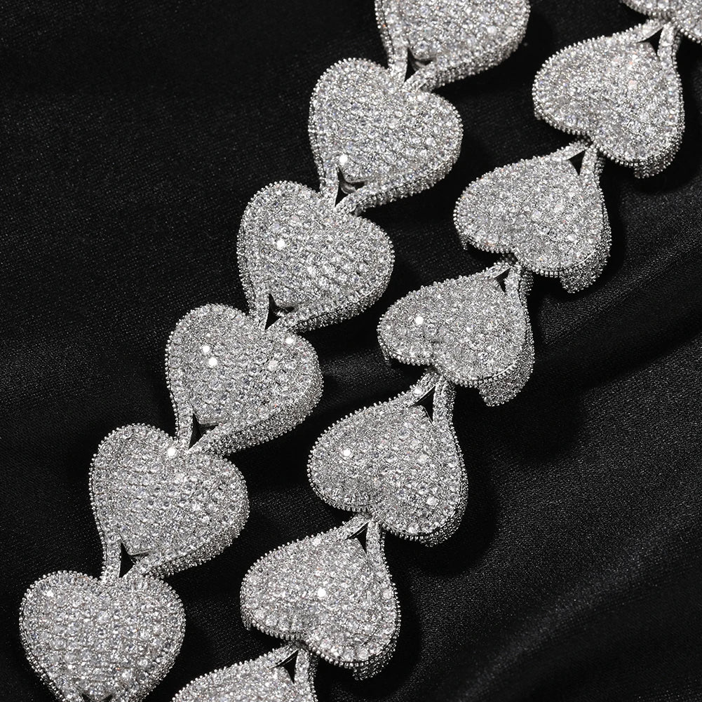 Uwin Heart Chain Necklaces For Women Full Pave Cubic Zirconia Iced Out Fashion Personalized Hiphop Jewelry Necklace Gifts