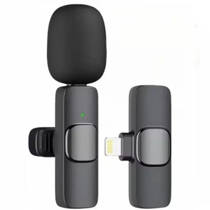 Basix 2.4G Wireless Lavalier Microphone Portable Audio Video Recording Mini Mic for iPhone Android Live Broadcast Gaming Phone