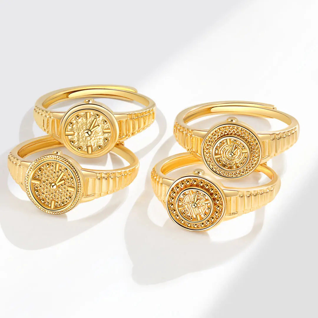 European and American wholesale hot selling Golden small gold watch ring for women 520 I love you clock watch ring ins Valentine