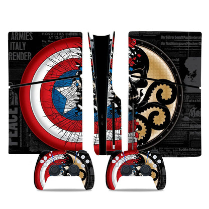 Marvel Spiderman Skin Sticker Decal Cover for PS5 Slim Playstation 5 Slim Disc Console Controllers Anti-Scratch Cover Protective