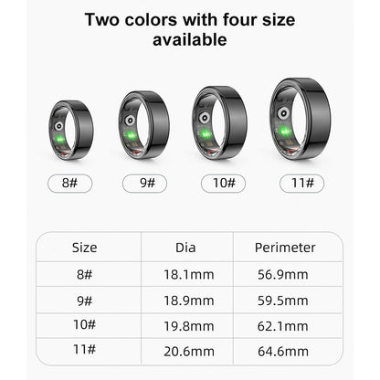 AMZMAX R02 Smart Ring Multi-sports Modes Pedometer Fitness Tracker Health Monitoring IP68 Waterproof Military Grade Smart Ring